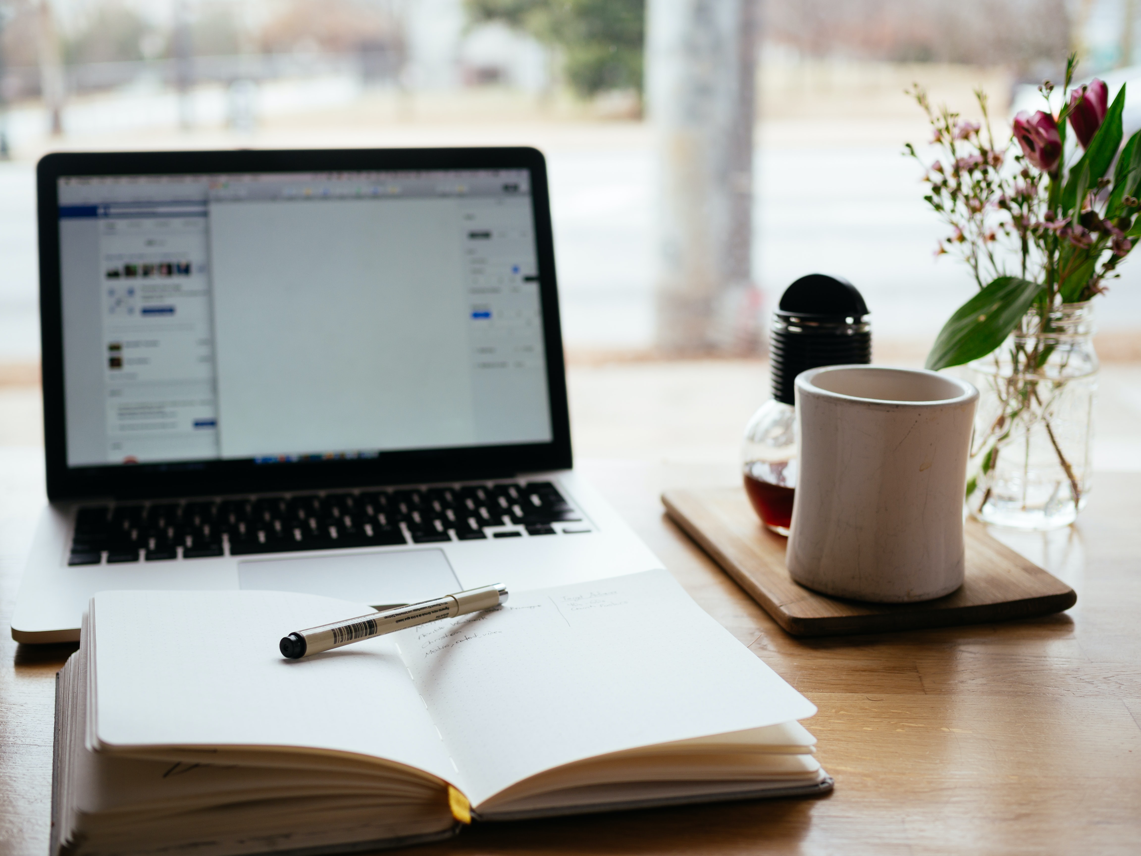 Remote Working - Computer & Paper on Desk